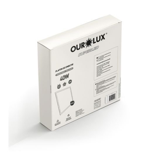 Painel LED Modular 40W 2700K Embutir Quadrado