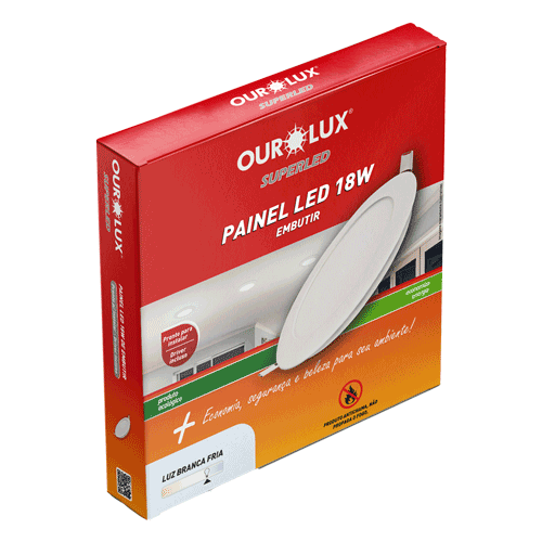 PAINEL SUPERLED 18W 2700K BIV Embutir Redondo