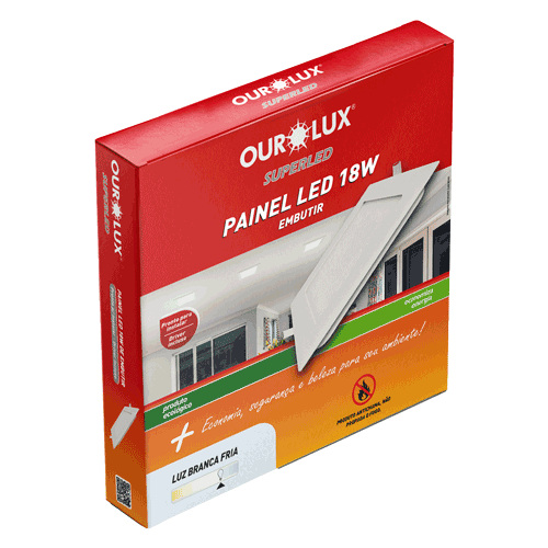 Plafon Superled Embutir 18W BIV 2700K Quadrado