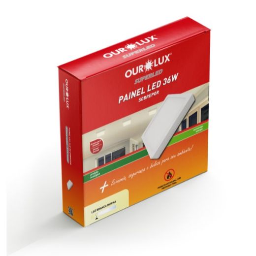 Painel Superled 36W 2700K BIV Sobrepor Quadrado
