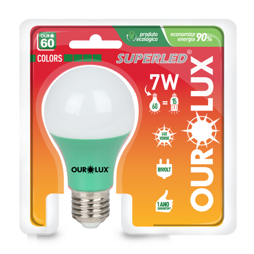 Superled Ouro 60 Colors 7W BIV Verde