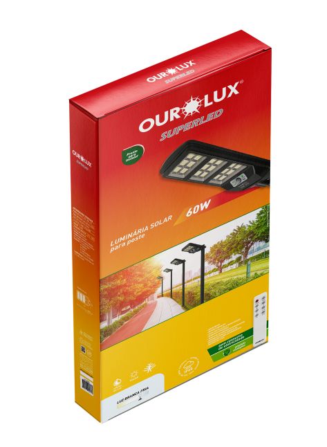 Luminária Solar para poste 60W IP65 6500K