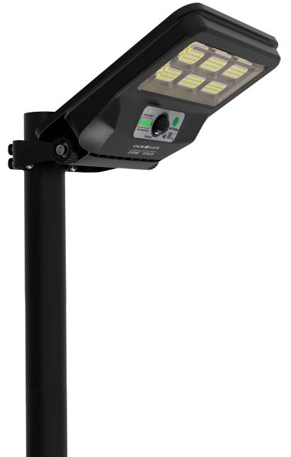 LUMINÁRIA POSTE SOLAR  25W  6500K  PRETO 