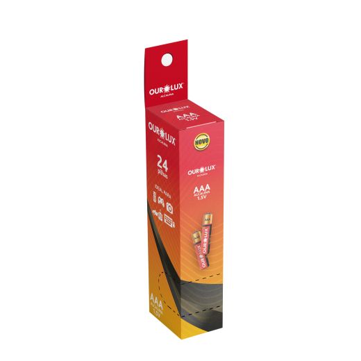 Pilhas Alcalinas AAA com 2 unidades no tubo