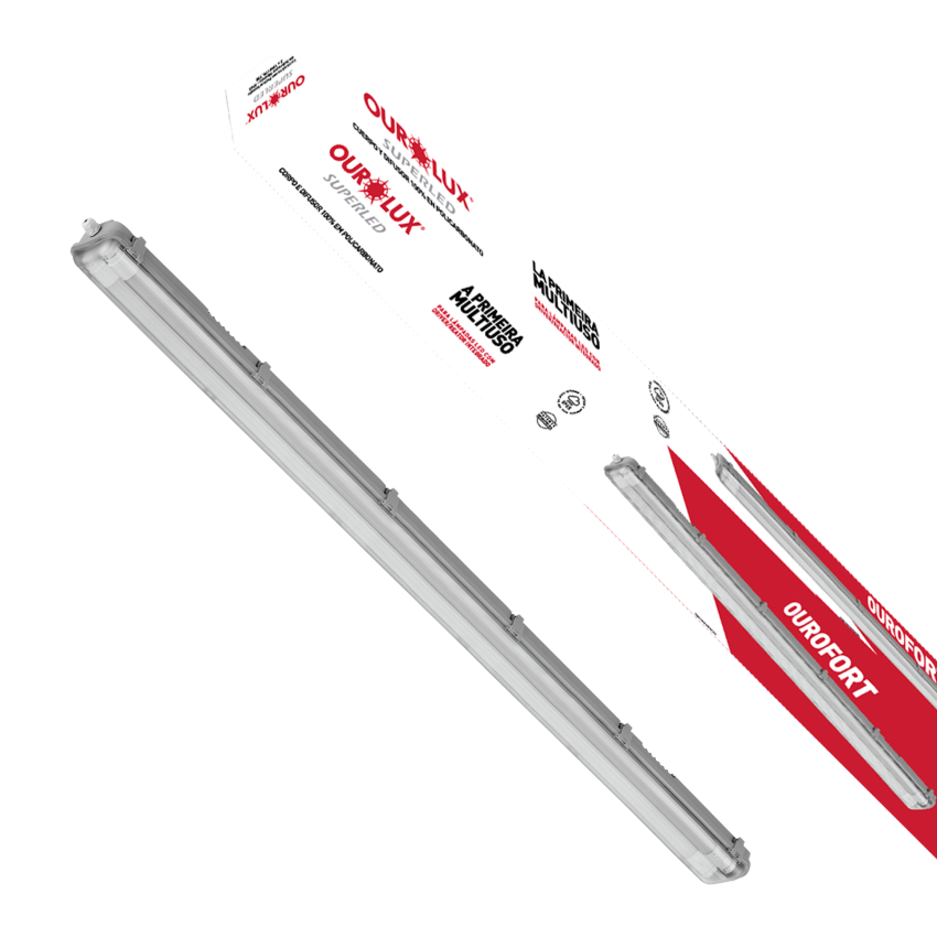 Luminária Ourofort IP65 LED 2X18W Ourolux